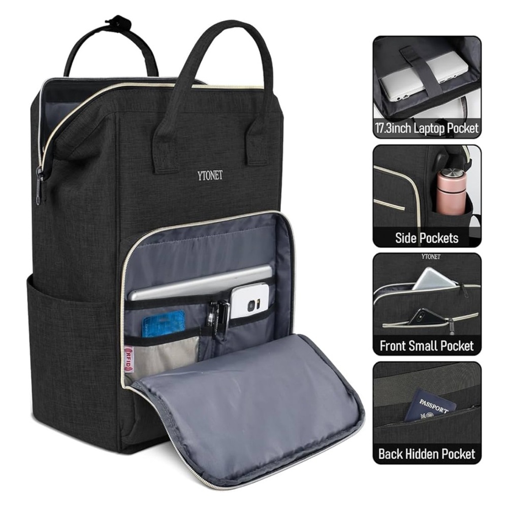Black Travel Backpack for Women - Picture 7 of 7